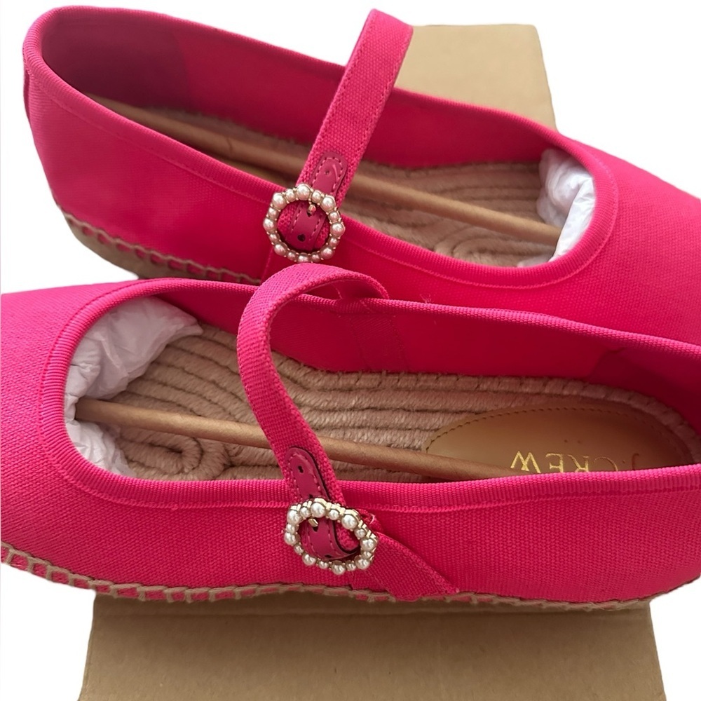 NIB J. CREW FACTORY Canvas Mary Jane Espadrille Flats 9.5 - Picture 5 of 9